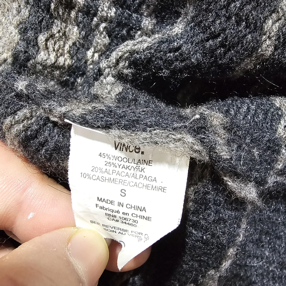 Vince Sophie Striped Cardigan Cashmere Wool Yak Alpaca Size S - Picture 11 of 13